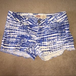 Blue and white shorts